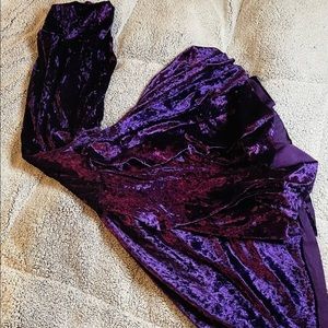 HANDMADE Purple Velvet Bell Bottoms size S/M